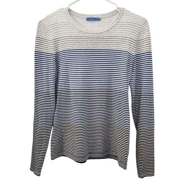 J. McLaughlin Modal Blend Striped Sweater XS Nautical Knit Minimalist Casual - Picture 1 of 8